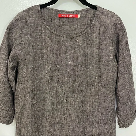 Pyne & Smith Flax Linen Textured Gray Dress Size S - Picture 5 of 14